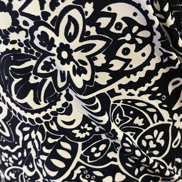 CHAPS by RALPH LAUREN Surplice Wrap-style Side-ruched dress, Navy/White Size M - Picture 5 of 5